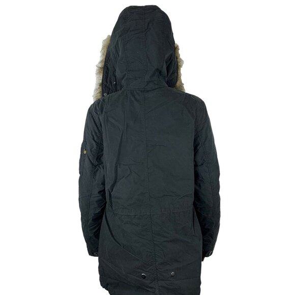 Alpha Industries Womens J-4 Fishtail Puffer Anorak Jacket Black Small Regular - Picture 2 of 9